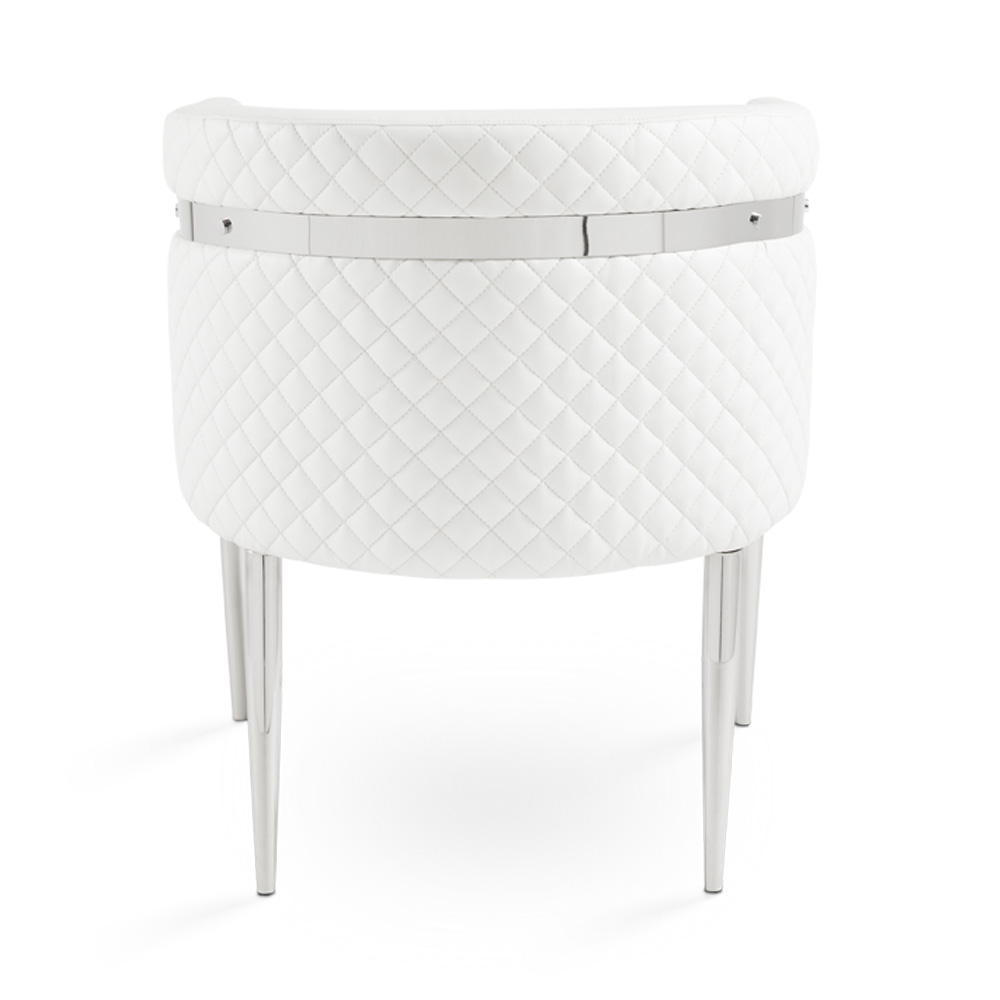 Anastasia Accent Chair: White Leatherette